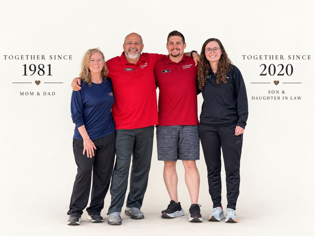 The Fermin family, owners of The Athletic Club in Marble Falls, TX – together since 1981 and 2020
